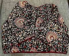 Maroon Cotton Kalamkari Blouse with Sleeves - BL0025 - Blouse - Aakritee - BL0025