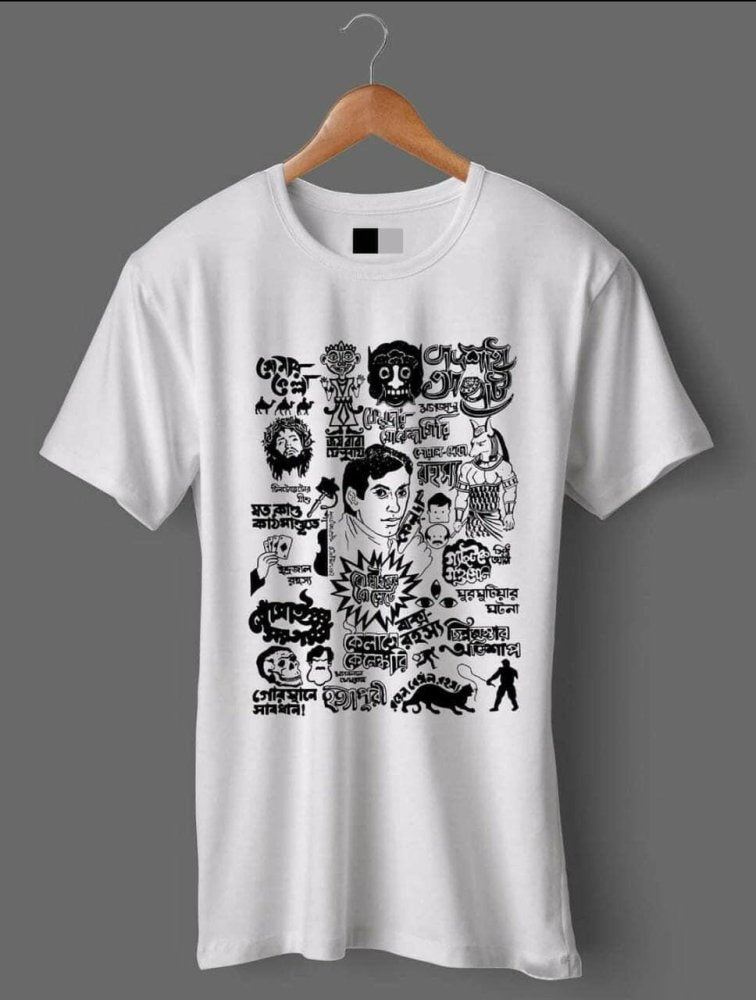 Mens T-shirt_white with print_TS00005 - Aakritee - TS00005