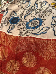 Muga Silk Saree, Kalamkari Print, Festive - Saree - Aakritee - S10575