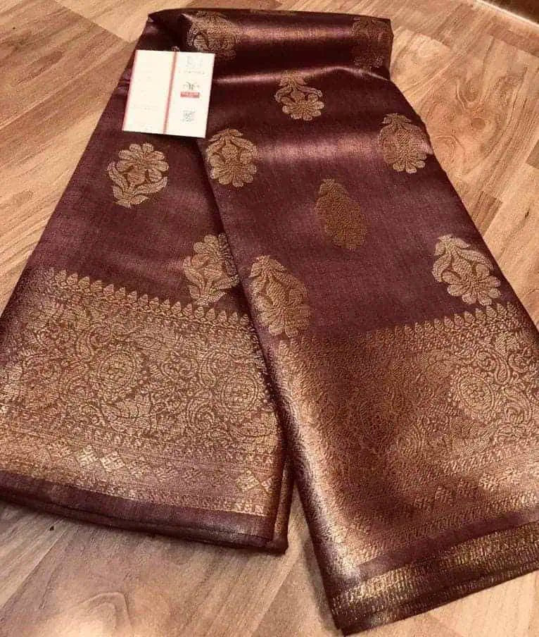 Munga Banarasi Saree: Chocolate, Festive, S10411 - Saree - Aakritee - S10411