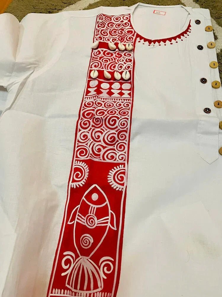 Punjabi_AUD50_white and red_PK10022 - Kurta - Punjabi - Aakritee - PK10022