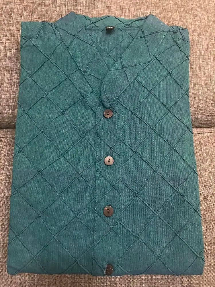 Punjabi_Cotton self block_Sea green_Size 42_Price - AUD 55_PK10044 - Kurta - Punjabi - Aakritee - PK10044