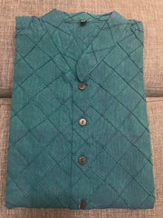 Punjabi_Cotton self block_Sea green_Size 42_Price - AUD 55_PK10044 - Kurta - Punjabi - Aakritee - PK10044