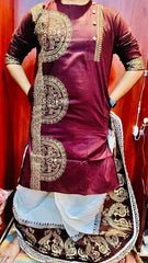 Punjabi_maroon_42_PK10133 - Kurta - Punjabi - Aakritee - PK10133