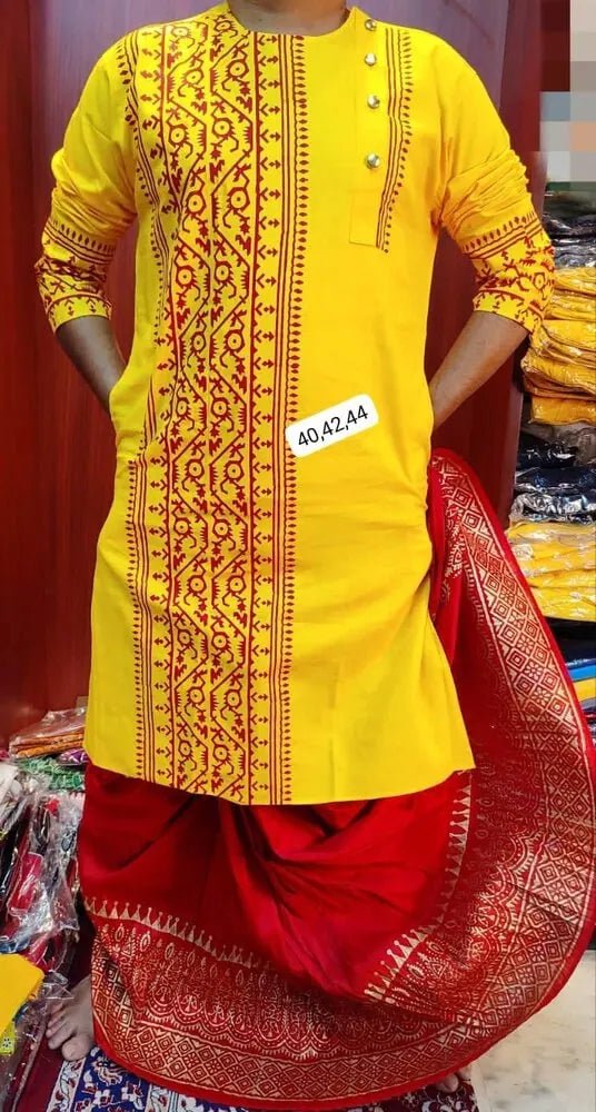 Punjabi_yellow_42_PK10132 - Kurta - Punjabi - Aakritee - PK10132