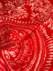 Red Bishnupuri Silk Hand Batik Saree - Saree Bishnupuri Silk Hand Batik Red Festive Pujo Edit Diwali Festive Traditional S11248 - Saree - Aakritee - S11248