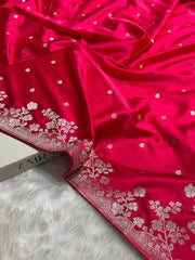 Red Mashru Banarasi Saree - Saree Mashru Banarasi Traditional Festive Pujo Edit Diwali Red S11242 - Saree - Aakritee - S11242