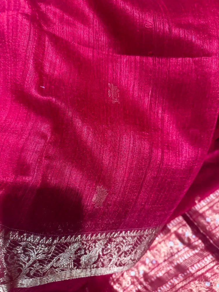 Red Pure Matka Baluchari Saree - Saree Pure Matka Baluchari Festive Diwali Red Traditional S11280 - Saree - Aakritee - S11280