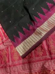 Sambalpuri Bomkai Silk Saree, Exclusive, Festive Black, Indian Wear - Saree - Aakritee - S10580