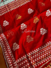 saree - 1 - cotton - silk - assam - handloom - red - s10091 EOFY - 15% - Saree - Aakritee - S10092