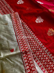 saree - 1 - cotton - silk - assam - handloom - red - s10091 EOFY - 15% - Saree - Aakritee - S10092