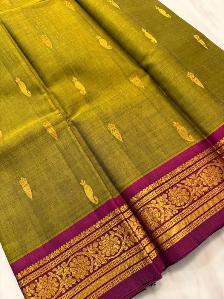 saree - 1 - gadwal - sico - green - Saree - Aakritee - S10093