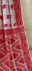 saree - cotton - mixed - jamdani - white - s10038 - Saree - Aakritee - S10039