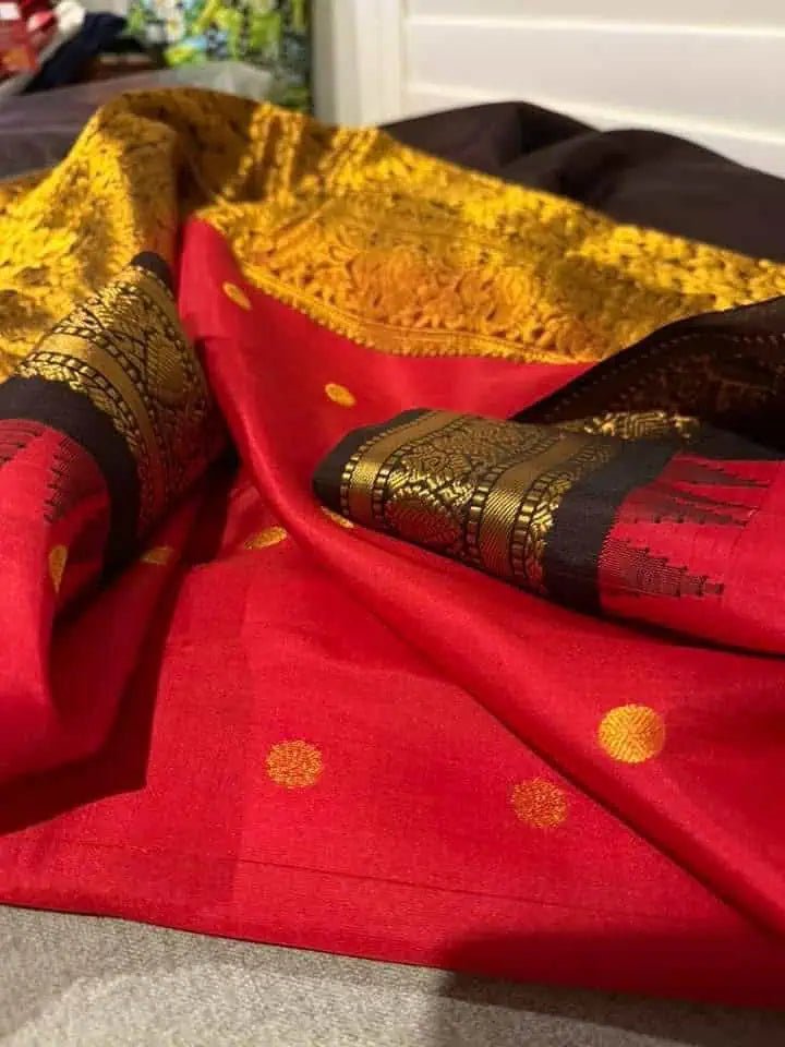 saree - gadwal - silk - red EOFY - 15% - Saree - Aakritee - S10025