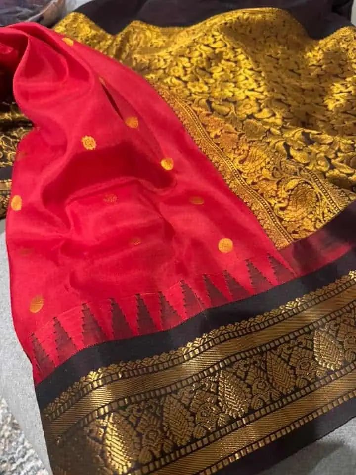 saree - gadwal - silk - red EOFY - 15% - Saree - Aakritee - S10025