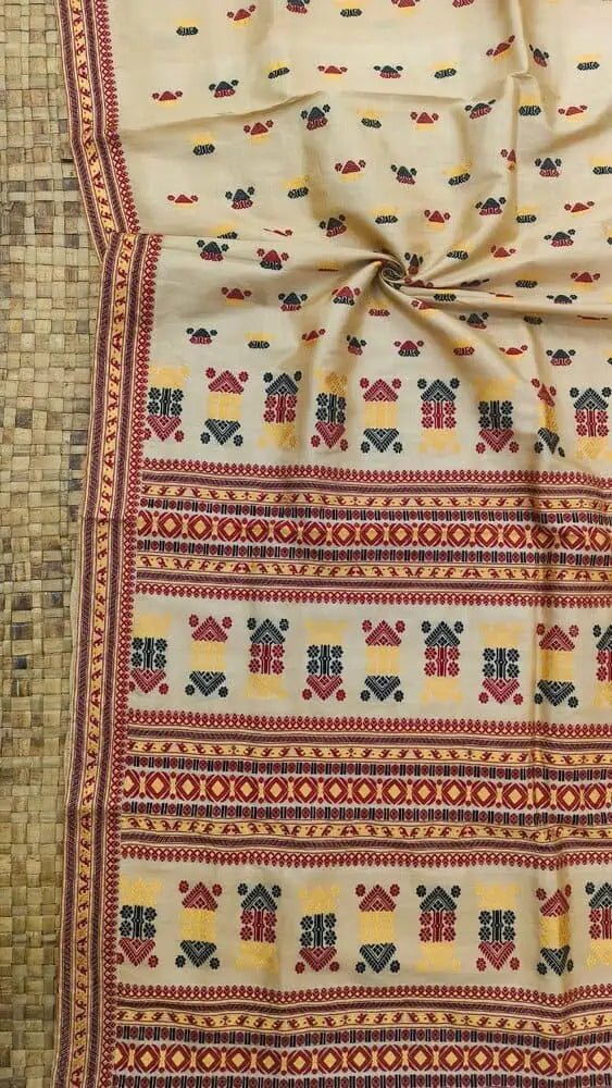 Saree_handloom assam muga tussar_silk_premium_exclusive_festive_durga pujo_S10835 - Saree - Aakritee - S10835