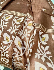 Saree Pure Gachi By Gachi Tussar Jamdani Exclusive Brown Traditiona; Festive Durga Pujo S10994 - Saree - Aakritee - S10994