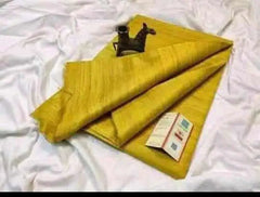 Saree_pure_handloom_ghicha_silk_silkmark_lemon yellow_festive_S10743 - Saree - Aakritee - S10743