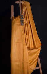 Saree_pure_handloom_ghicha_silk_silkmark_mustard_festive_S10742 - Saree - Aakritee - S10742