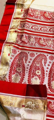 Saree Pure Tussar Silk Garod Bengal Handloom Durga Pujo Special Festive S10961 - Saree - Aakritee - S10961