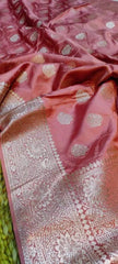 Saree_semi mashru_katan silk_salmon_festive_party wear_durga pujo_S10955 - Saree - Aakritee - S10955