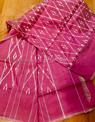 saree - silk - ikkat - pink - s10011 - Saree - Aakritee - S10012