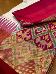 saree - silk - ikkat - pochampally - red - s10012 - Saree - Aakritee - S10013