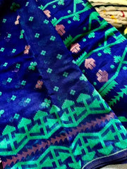 Saree_soft bengal jamdani_blue_festive_S10812 - Saree - Aakritee - S10812