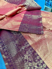 Saree_tissue_linen_banarasi_festive_party wear_orange_S10808 - Saree - Aakritee - S10808