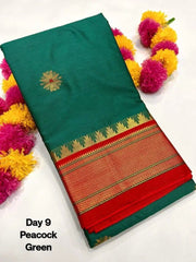 Semi Silk Fancy Saree: Green, Festive, S10409 EOFY - 15% - Saree - Aakritee - S10409