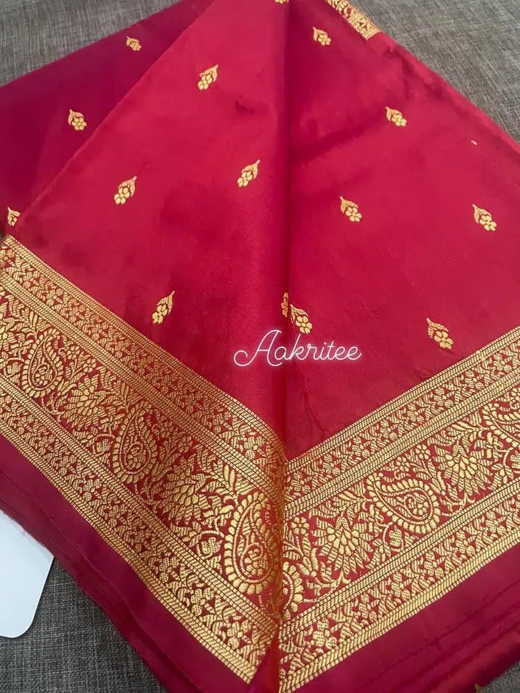 Silk Katan Banarasi Saree: Party Wear, Hot Pink S10476 - Saree - Aakritee - S10476