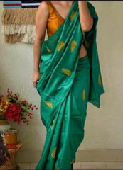 Silk Saree - Ghicha Tussar, Embroidery (S0005) - Aakritee - 