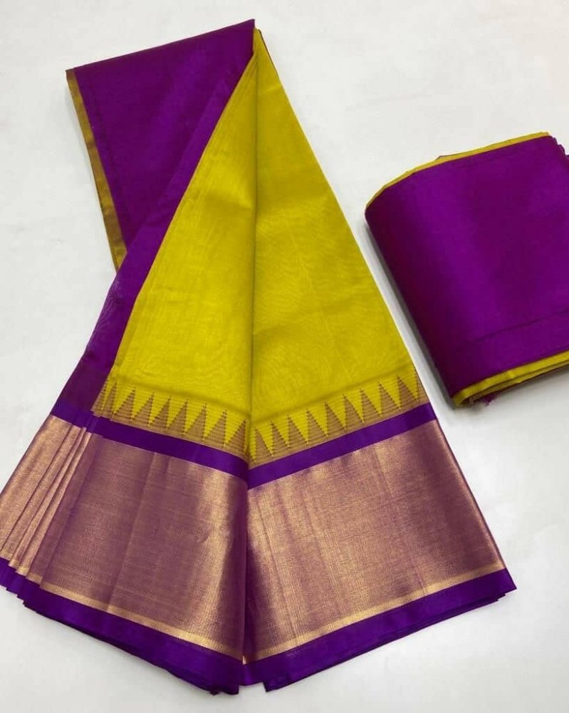 Silk Saree - Mangalgiri, Handloom (S0019) - Aakritee - 