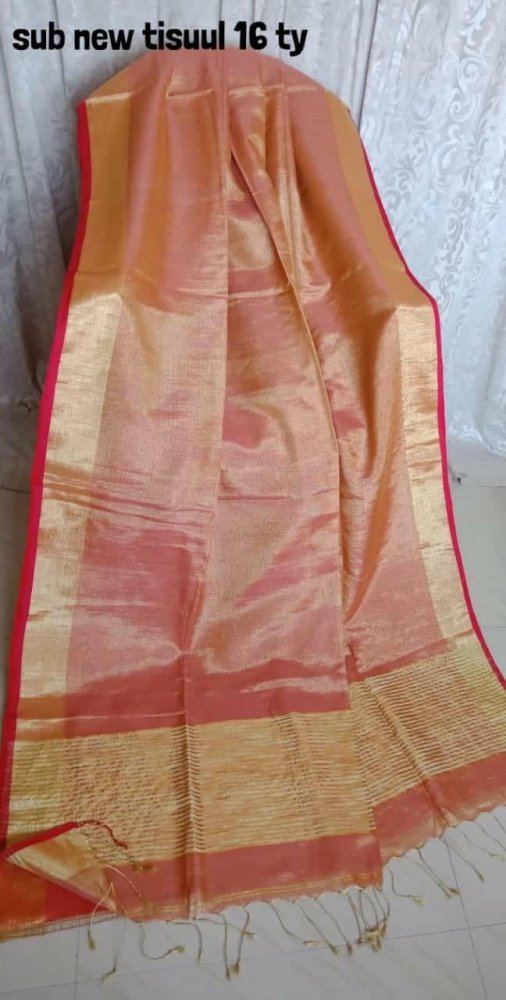 Silk Saree - Tissue Linen (S0009) - Aakritee - 