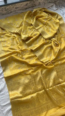 Yellow Muga Saree - Saree Muga Silk Embroidery Festive Pujo Edit Party Wear Yellow S11159 - Saree - Aakritee - S11159